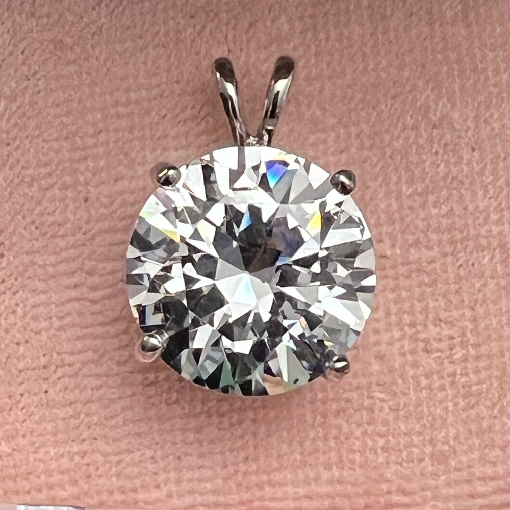 Sparkling Zircon Solitaire Pendant